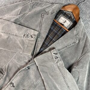 Black Brown 1826 Blazer Mens L Grey Corduroy Flannel Lined Working Cuff Buttons